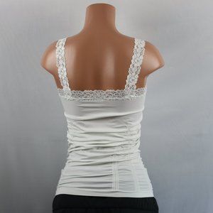 Kismet Womens Size L White Tank Top With Lace Trim